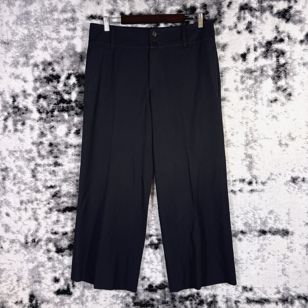 Lauren Ralph Lauren Pants Womens Size 12 Black Wide Leg Viscose Stretch Comfort